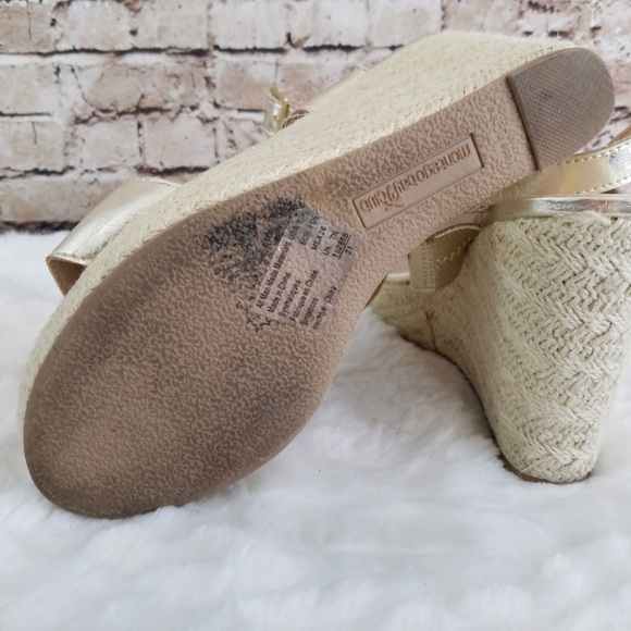 🎂Montego Bay Club Champagne Gold Espadrille Wedge - 9 - Picture 6 of 7